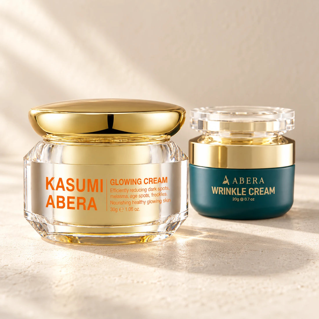 AM/PM Moisture: 1 × Kasumi Glowing Cream — 30 g; 1 × Anti-Wrinkle Cream — 20 g