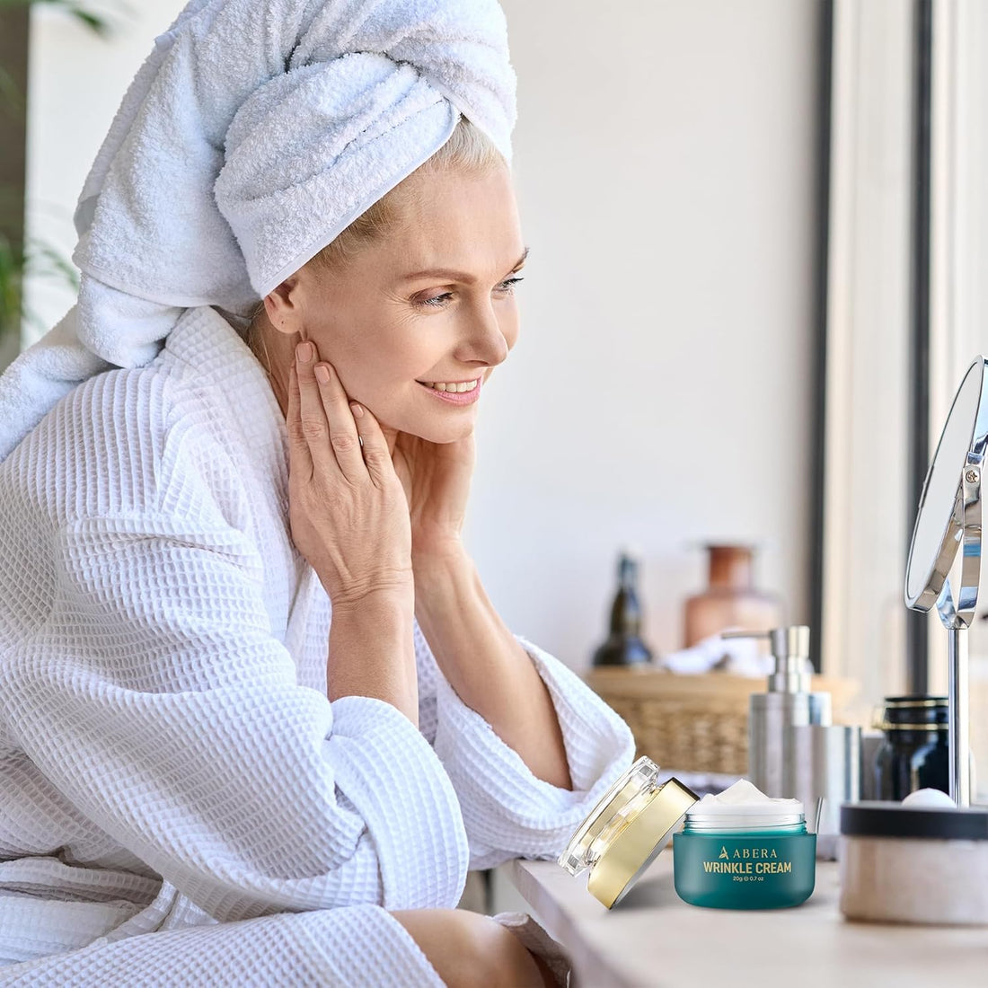 Crème Visage Anti-Rides Abera, Hydratant Anti-Âge pour Rides et Ridules