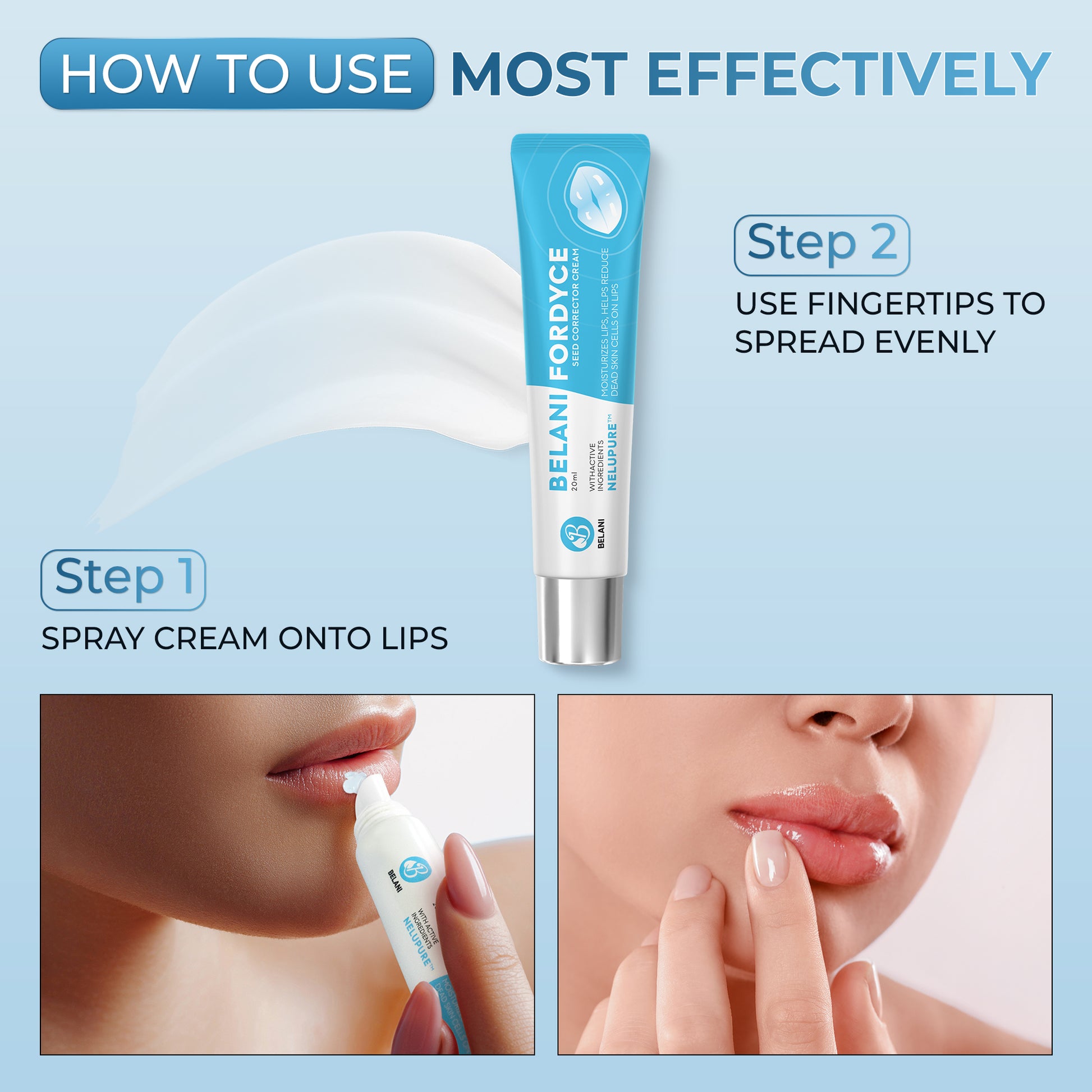 CA - Belani Fordyce Seeds - Lip Lightening Cream for Dark Lips, Lip Scrubber & Fordyce Spots, Chapped or Pigmented Lips, Moisturizing Lip Care Balm  – 20ml