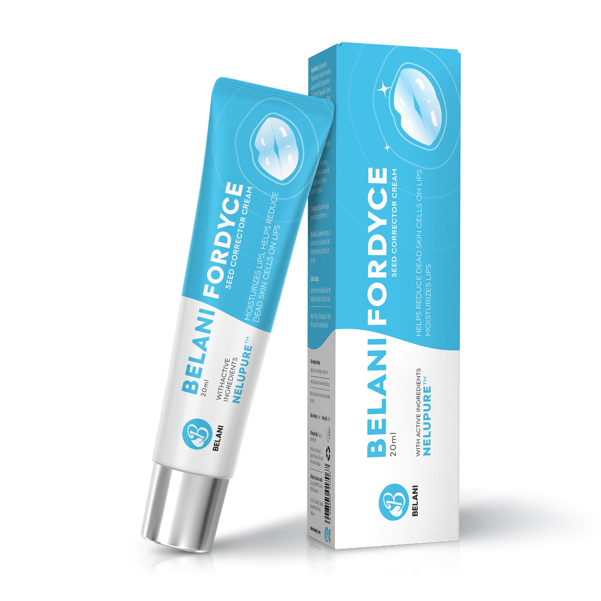 CA - Belani Fordyce Seeds - Lip Lightening Cream for Dark Lips, Lip Scrubber & Fordyce Spots, Chapped or Pigmented Lips, Moisturizing Lip Care Balm  – 20ml