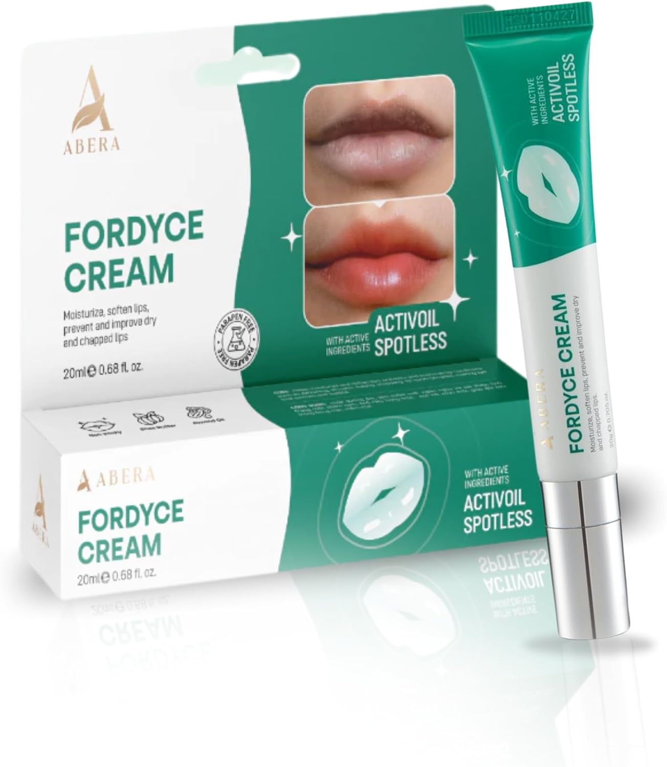 Crème Abera Fordyce – Formule avancée au HPR (rétinoïdes nouvelle génération), pour l'acné des lèvres, les lèvres sèches et gercées (20 g)