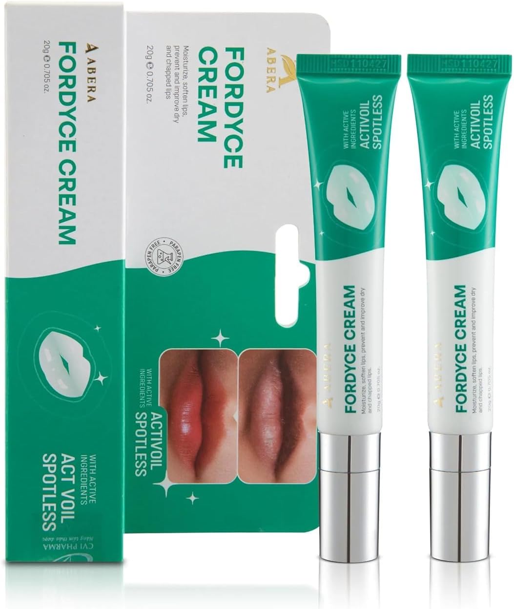 Crème Abera Fordyce – Formule avancée au HPR (rétinoïdes nouvelle génération), pour l'acné des lèvres, les lèvres sèches et gercées (20 g)